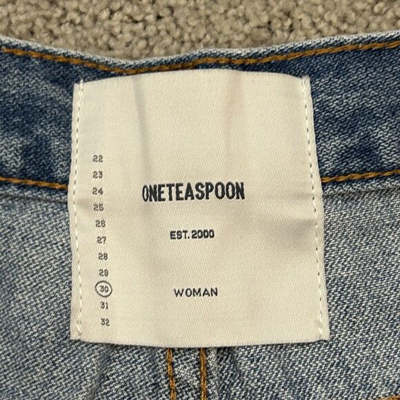 One Teaspoon Shorts Womens 30 Hendrix Bandits Button Fly Distressed Denim Jean - Picture 7 of 8